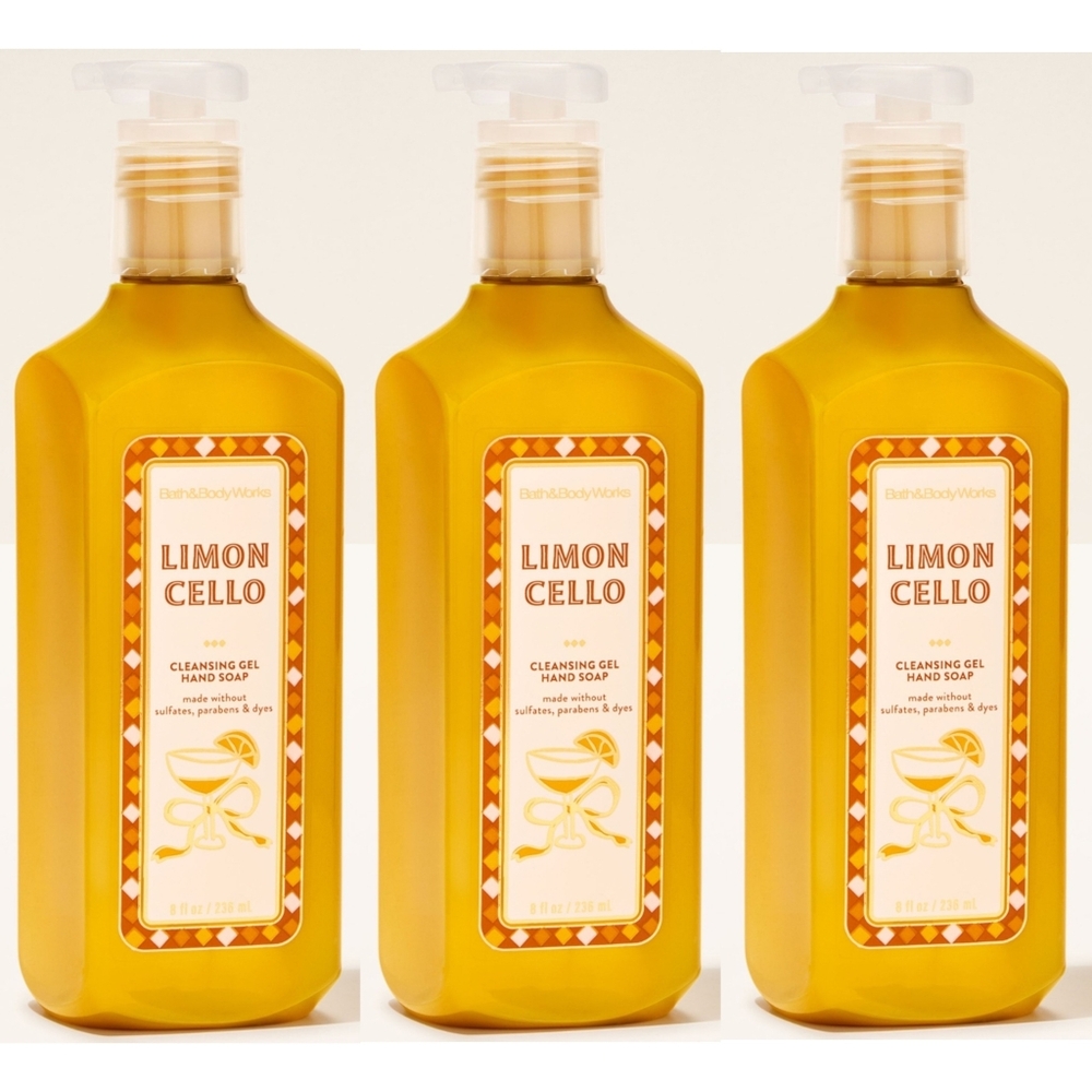 Bath & Body Works Limoncello Cleansing Gel Hand Soap Set of 3 NEW Rare